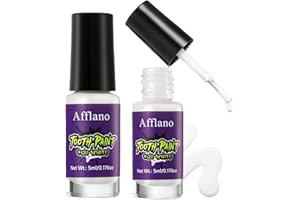 ‎DE'LANCI Weiße Zahnfarbe Halloween Makeup, Vampir Weiße Zähne Fluid, Tooth Paint White, Zahnaufhellung Zahnfarbe Weiß Sicher, Schnelltrocknend, Dauerhaft, für Cosplay Karneval Film SFX Makeup Theaterschminke