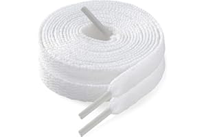 LARGERED Flat Trainers Shoelace, 8mm Wide Shoe Lace for Sneakers Athletic Running Shoes, Premium Trainer Shoe String, Replacement Boot Laces for Men Women, 75-180CM