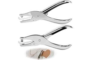 ICYOWLS 2 pezzi Perforatrice a foro singolo, pinza per forare rotonda 6 mm & 3 mm in metallo per carta, biglietti, foto, progetti di fai-da-te, scrapbooking, ideale per scuola, ufficio e lavori manuali DIY