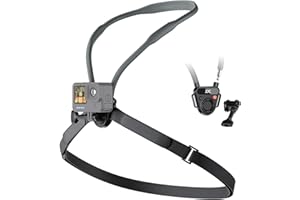 JJC Magnetic Neck Mount for Gopro Hero 13/12/11 with Chest Strap,Quick Release Chest Mount for DJI Osmo Action 6/5 Pro/4/3 & Insta 360 Ace Pro/Pro 2,Magnetic POV Sports Camera Holder Adapter for Vlogging