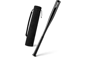 Hardstrike Batte de Baseball en Acier Trempé – Finition Noir Mat – Poignée Antidérapante avec Bande Enroulée – Housse en Flanelle Incluse