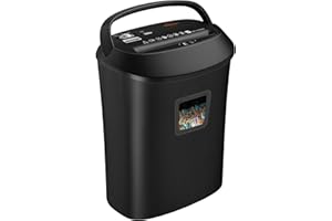 VidaTeco Paper Shredder for Home Office, 14 Sheets Cross Cut Paper Shredder for Paper/Credit Cards/CD, Reisswolf with 25L Waste Paper Bin and Jam Proof System, Portable Handle Design, Shredder, Black