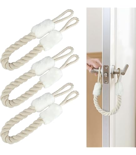 Türkordel Klemmschutz Aus Baumwolle – Türstopper Für Klinke, Hält Türen Offen, Schützt Vor Einklemmen Für Kinder & Haustiere, In Braun