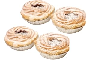 SYNC'T Choice Masters Viennese Mince Pies - 4 Pastry Tart Shell With Mincemeat Topped With Viennese Biscuit Dusted With icing Sugar - Suitable for Vegetarians - Love At First Bite