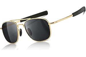 SUNGAIT Men's Military Sunglasses Polarized Pilot Style Bayonet Temples