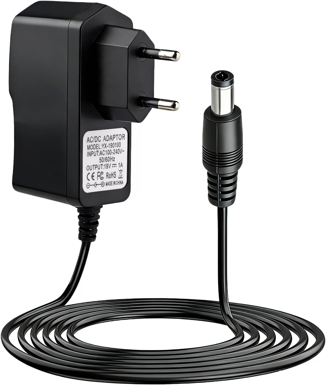 19V 1A Cargador para Conga Cecotec Robot Aspirador Excellence 890 990 750 950 1090 1790 Adaptador con Cable 2M para Aspirador Fuente de Alimentación Friegasuelos Eéctrico