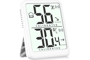 Antonki Termómetro Digital Casa Higrómetro, Termómetro Casa Interior, Medidor Temperatura y Humedad para Hogar, Habitación de Bebé, Terrario, Incubadora, Plantas - Batería Incluida