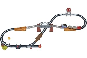 THOMAS & FRIENDS Thomas y sus amigos Set de juego 3 en 1 Pistas para coches de juguete con tren motorizado y accesorios (Mattel HGX64)