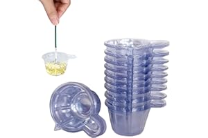 BAVOOTY Vasos de Mezcla Epoxi de Plástico Transparente para,Vasos Medidores de Plástico,Una Vez Tazas Medidoras,Tazas de Pigmento,Taza de Resina Epoxi,Plástico Graduadas Vaso de Plástico,40ml,200pcs