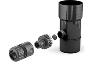 BRYZA® Dachrinne Ablauf für Regenwassertank DN Ø 90mm schwarz | Regenwassertank Speedy Regenwassersammler für Fallrohr Gartenschlauch Anschluss Schnellkupplung