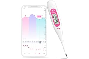 Femometer Termómetro Basal, Realiza Seguimiento de los Días Fértiles y Predice la Ovulación para la Planificación Familiar, Digital (rosa)