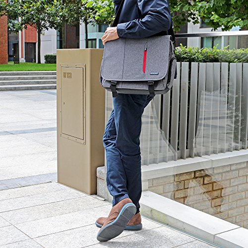 Laptoptasche, Snugg – Graue Notebooktasche – Umhängetasche für Laptops mit einer Bildschirmdiagonale von bis zu 15.6 Zoll - 9