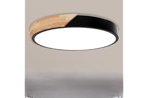 Rravdst LED Ceiling Light Panel - 40W 4000LM, 3000K-4000K-6000K 3 Color Temperature, IP54 Waterproof Round LED Flush Mount Ceiling Light for Bedroom, Bathroom, Kitchen, Hallway, Ø40CM Black