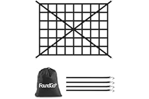‎FOUNDGO FoundGo Gepäcknetz für Pickup LKW Ladefläche [167x127cm] Schwerlast Anhängernetz Reißfest Heckklappe Frachtnetz Verstellbar für Pickup LKW Anhänger inkl. 4X Festen Gurten