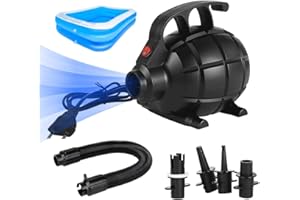 SKJJL Pompe à Air Électrique Bateau, 2 en 1 Gonfleur Dégonfleur Électrique, 600w Pompe Electrique Matelas Gonflable avec 4 Buses pour Anneau de Bain, Matelas Gonflables, Oreiller, Canapé, Bateau