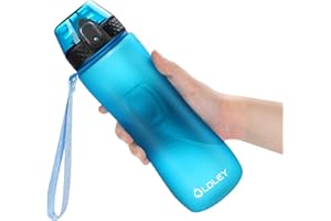 OLDLEY 750ml/25oz Botellas Agua con Pajita Prueba de Fugas Botellas Plástico para Bebidas Reutilizables Botellas Deportivas BPA Filtro Libre Marcas de Tiempo Botellas Gimnasio para Mujeres Hombres