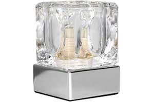 MiniSun Modern Glass Ice Cube Touch Table Lamp with Chrome Base
