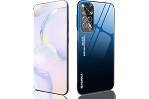 ILING Funda para Xiaomi Redmi Note 11S 4G/Xiaomi Redmi Note 11, Estuche Elegante de Vidrio con Degradado Color Anti-rasguños, Carcasa de Ultrafina Anti-Choques (Azul Elegante)