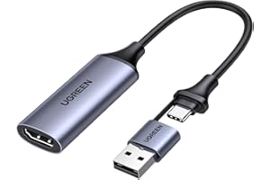 UGREEN Video Capture Card HDMI to USB C Capture Device 4K 1080P@30Hz Video Audio Game Streaming Recording Compatible for Switch 2/PS4/PS5/Xbox/Quest 3/DSLR Camera/TV Stick/iPad/MacBook/PC/Laptop