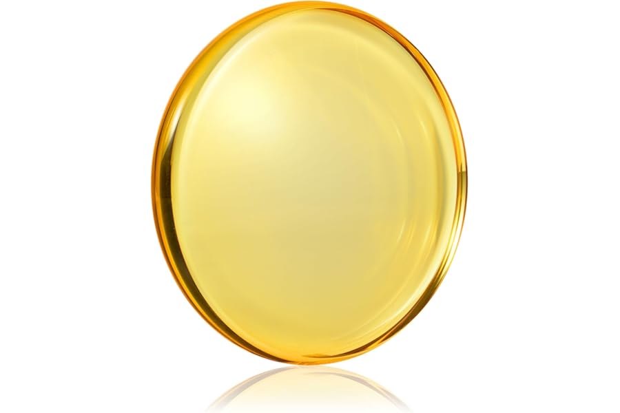 Optical Glass Spinning Top Base, Double-Concave Crystal, Diameter 120 mm (4.72"), Thickness 14 mm (0.55"), Smooth, Low Friction, Extends Spin Time (L,Golden)