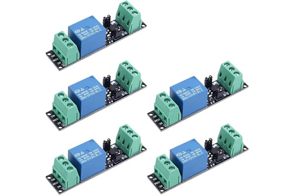 iHaospace 3V 1 Channel Relay Power Switch Module with Optocoupler High Level Trigger for ESP8266 Development Board (Pack of 5)