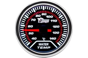 LKRXW Auto Wassertemperaturanzeige 52mm Wassertemperatur Messgerät mit Sensor 12V Hell Weiß Licht Temperaturmessgerät Wasser Temperatur Meter Anzeige Zeigeranzeige 40 bis 140 Celsius