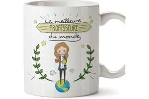 Mugffins Professeure Tasses Originales de café et Petit-déjeuner à Donner Travailleurs Professionnels - La Meilleure Professeure du Monde - Céramique 350 ML