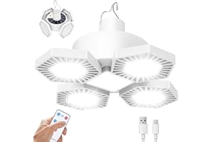 LeKaufen Solar Camping Lights for Tent, 169 LED Portable Camping Lantern with Remote Control, Hanging Work Light Camp Lamp, Power Bank 10000 Lumen 5 Modes Rechargeable Waterproof 360 °Super Bright