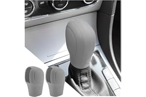Adunsiaoto Non-Slip Silicone Gear Shifter Knob Cover Protectors, Wear-Resistant(Grey)