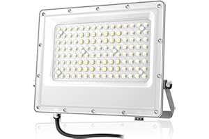Tayire Foco LED Exterior 100W, 10000LM Super Brillante 6500K Proyector LED Exterior, 144 LEDs Luz de Seguridad IP65 Impermeable Luces LED para Patio, Trabajo, Garaje, Pasillo, Jardín