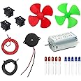 Electronic Spices -Electronic Projects Starter Kit for little enginners - fan blade, motor, buzzer, all colour 5MM LED, and wire