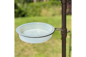 GENERIC Plastic Bird Feeding Station Tray, 2025 Upgraded Wild Birds Seed Feeder Waterer Birdbath Accessories, Garden Bird Water Dish Round Birdbath for for Birds Outside Outdoors, 7x6in