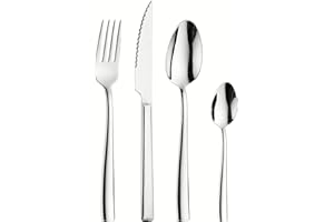 PINTINOX Prima Collection, Servizio da 48 Posate con Coltello Bistecca Serie Amalfi (12 Persone) NICHEL FREE