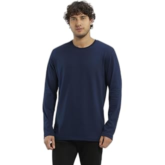 Jockey AM95 Men Super Combed Cotton Rich Solid Round Neck Full Sleeve T-Shirt