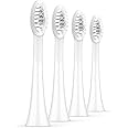 Ordo Replacement Sonic Electric Toothbrush Heads with Sonic Pulse Technology for Teeth Cleaning Plaque Removal Silicone Polishing Deep Clean Bristles Adults Pack of 4 Brush Heads White