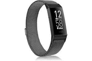 Niboow Bransoletka kompatybilna z Fitbit Charge 3/Charge 4, stal nierdzewna, regulowana, metalowa bransoletka do zegarka, kompatybilna z Fitbit Charge 3/Charge 4, kolor czarny
