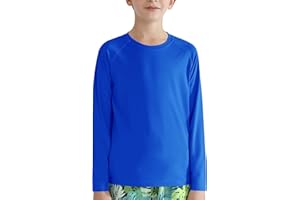 Valcatch Boy's Girls UPF 50+ Sun Protection Shirts Long Sleeve Swim Rash Vests Kids Teens Fishing Hiking Shirt Quick Dry Athletic Performance Active T-Shirt Running Gym Workout Tee Tops