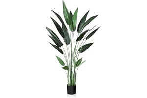 CROSOFMI Árbol de Lirio Artificial 140 cm Palmera Tropical Falsa con 20 Troncos, Plantas de Seda Sintética Grandes Maceta para Interior Exterior Hogar Oficina Jardín Decoración Moderna（1 Pack）