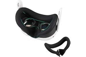 Generisch Growalleter Quest 3 Face Cover, VR Face Cushion Silikonhülle für Meta Quest 3 Zubehör, Silikon Augenmaskenhülle passend für Meta Quest 3 Schwammgesichtskissen als schweißfester Ersatz
