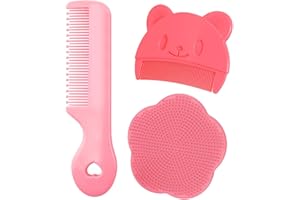 SULIUDAJI Cepillo Costra Láctea Bebe, 3PCS Costra Láctea Bebe,Peine Bebe Recien Nacido,Cepillo de Silicona para el Baño, Peine de Masaje y Cepillo de Baño Apto para el Cuidado del Cuero Cabelludo del Bebé (D)