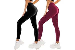 SINOPHANT 2 Leggins Mujer Pantalon Yoga Mallas Deporte Leggings Suaves Elásticos de Cintura Alta Pilates