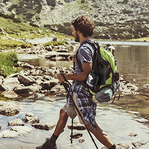 Outdoor Decke Strandmatte Picknickdecke mit Tasche 4 Bodennägel Doppelt PU-Beschichtung leicht, wasserdicht für Picknick, Camping, Reisen, Wandern (Schwarz) - 5