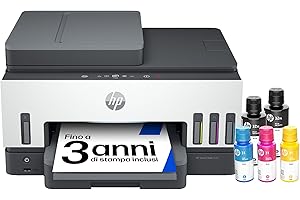 HP Smart Tank 7605 28C02A, Stampante Multifunzione a Colori, Serbatoio d'Inchiostro ad Alto Volume di Stampa, Fino a 12000 Pagine (Nero) e 8000 Pagine (Colore), F/R Automatica, Wi-Fi, Grigia