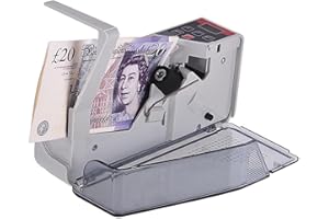 HUIOP Money Counter,Portable Mini Handy Money Counter Worldwide Bill Cash Banknote Note Currency Counting Machine with LED Display Financial Equipment