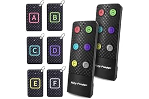 ‎CHLOVOE Wyszukiwarka kluczy Lokalizator przedmiotów Chlovoe RF z 2 nadajnikami i 6 odbiornikami Głośne sygnały dźwiękowe 85 dB Bezprzewodowy lokalizator przedmiotów Obsługuje zdalne sterowanie w celu znalezienia torebek dla zwierząt