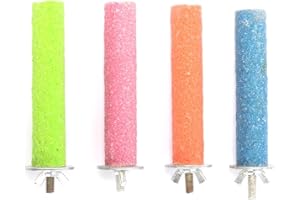 GXGM 4 piezas Percha para loros Juguetes para loros Accesorios para perchas de loros Juguetes para pájaros domésticos Juguetes para masticar Plataforma para limpiar las patas
