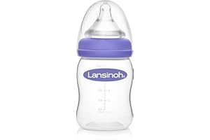 Lansinoh 75860 Plastikowy Butelka Dla Niemowląt, Przezroczysty/Fioletowy, 160 ml
