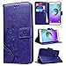 Produktbild SMART LEGEND Samsung Galaxy A7 2016 Hülle Lederhülle Schmetterling Weinstock Premium Schutzhülle Wallet Case Lila Muster Design Etui Brieftasche Ledertasche mit Handschlaufe Neu Zubehör im Bookstyle Cover Schale mit Ständer Standfunktion Etui Karten Slot Kartenfach und Magnetverschluss Flip Case