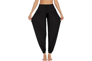 PINSPARK Yogahose Damen Lang Haremshose Sport Yoga Hose Curvy Jogginghose Oversize Pluderhosen Freizeithose Elegant Sporthosen