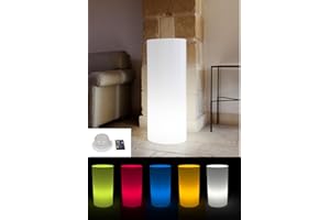 Kloris Colonna Cilindrica Sweet Table luminosa per interni ed esterni con luce LED RGB multicolor senza fili dimmerabile con telecomando, diametro 35 cm h 90 cm. 16 colori regolabili Effetti Luce.